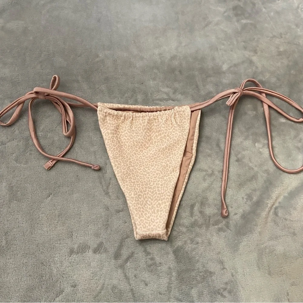 New! Frankie’s Bikinis Coco Cheetah Tia Terry String Bikini Bottom 10753